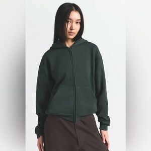 SKIMS Cotton Fleece Classic Zip Up Hoodie – Spruce – Size 2X. BNWT